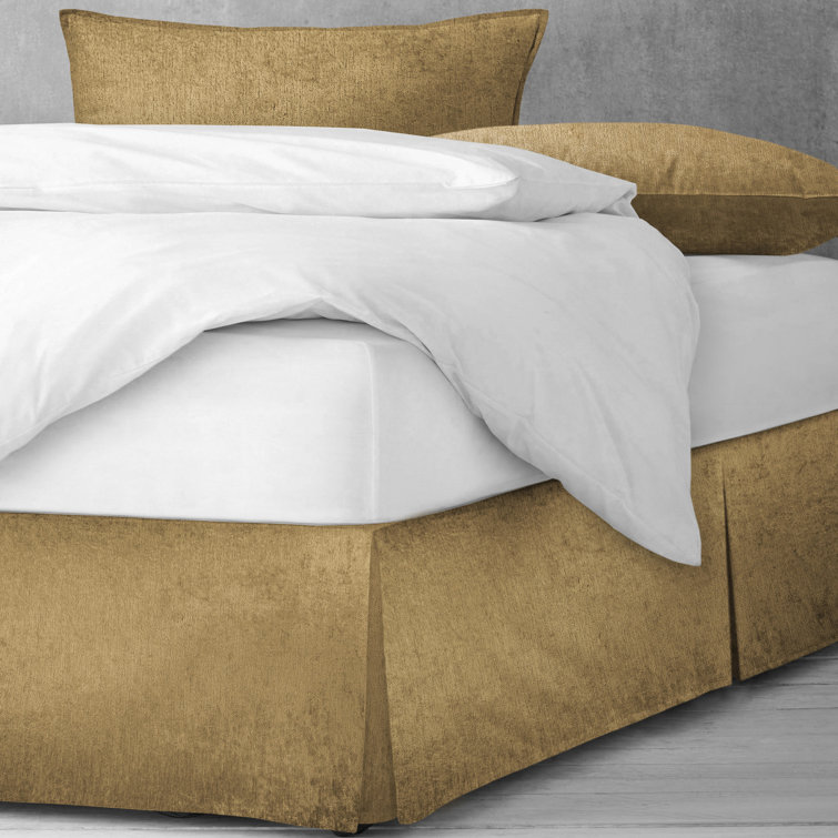 Mercer41 Coralei Velvet Gold Bed Skirt Wayfair